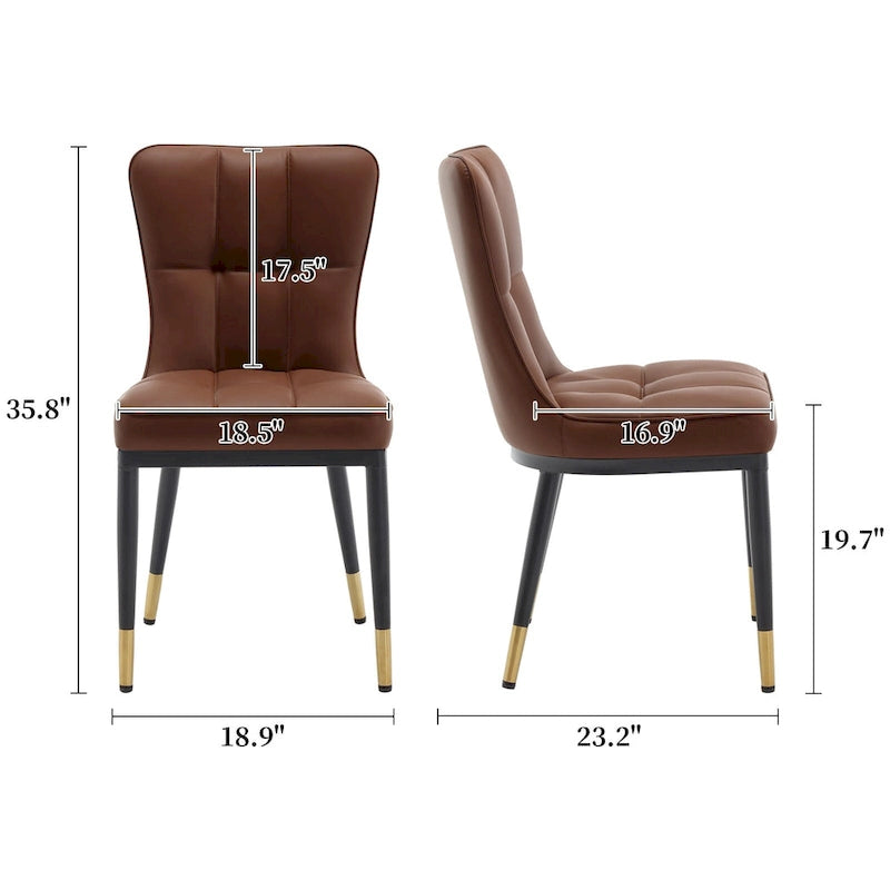 Lot de 2 chaises de salle à manger en similicuir