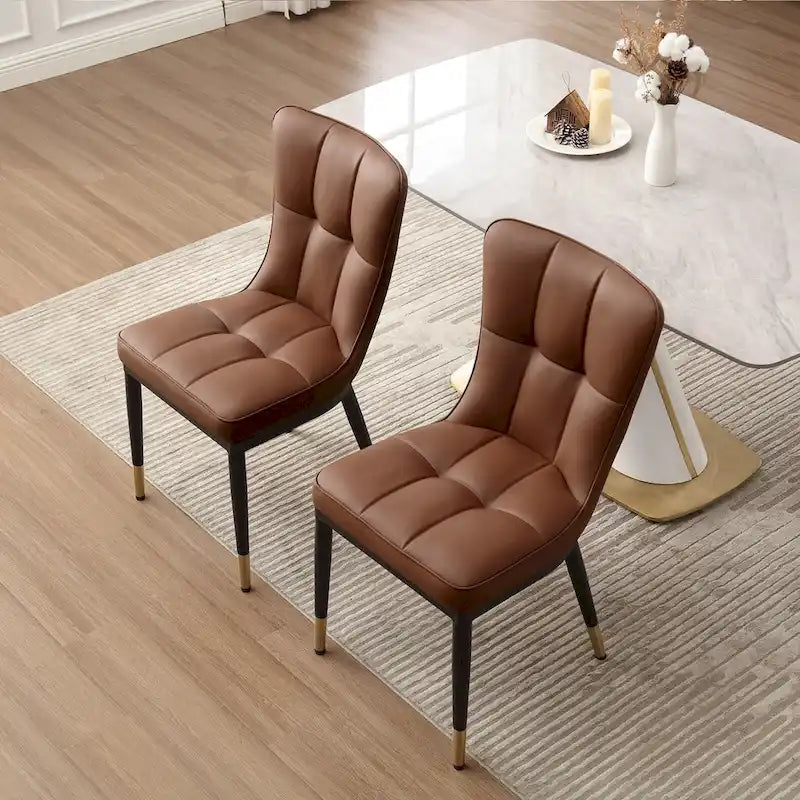 Lot de 2 chaises de salle à manger en similicuir