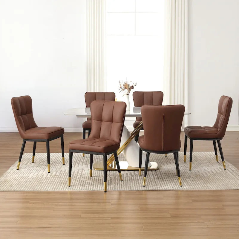 Lot de 2 chaises de salle à manger en similicuir