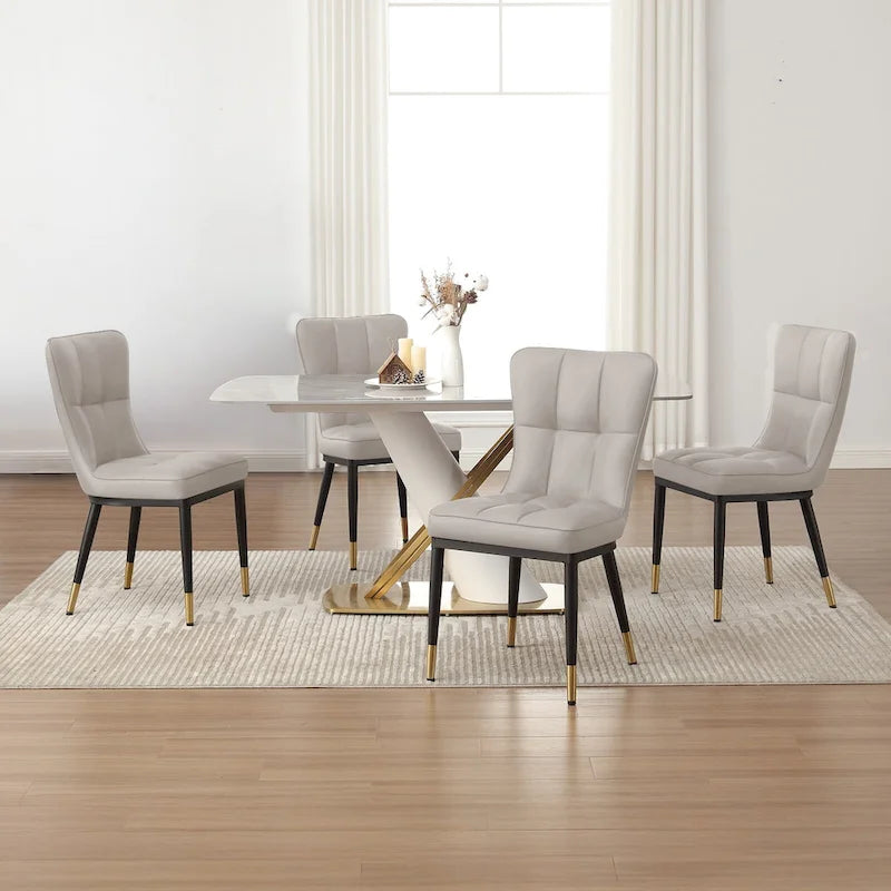 Lot de 2 chaises de salle à manger en similicuir
