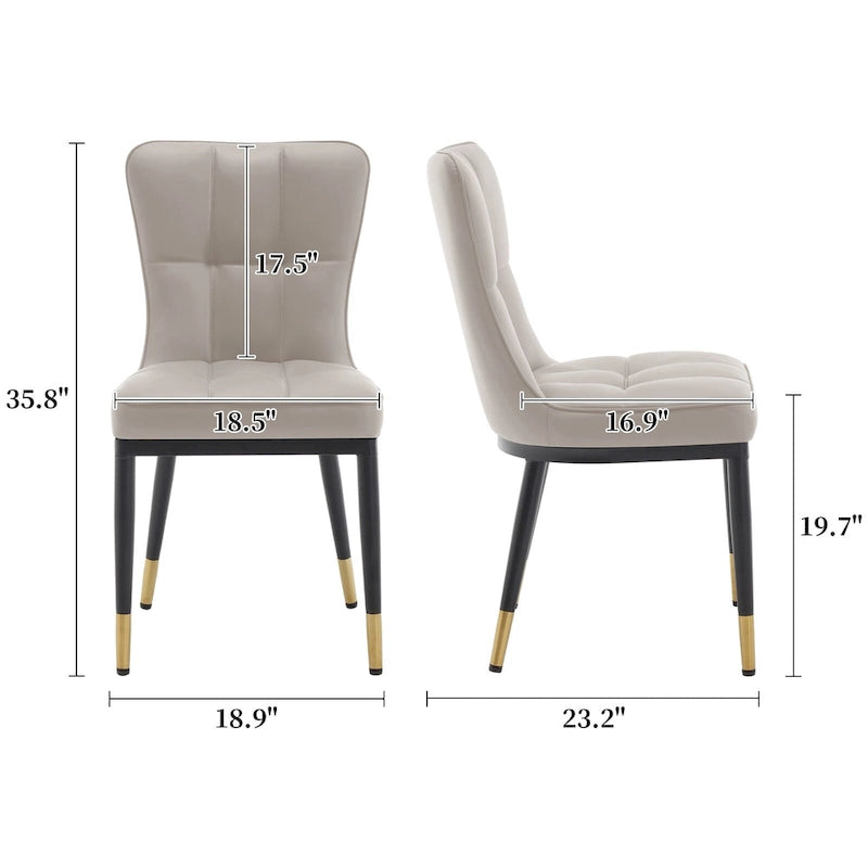 Lot de 2 chaises de salle à manger en similicuir
