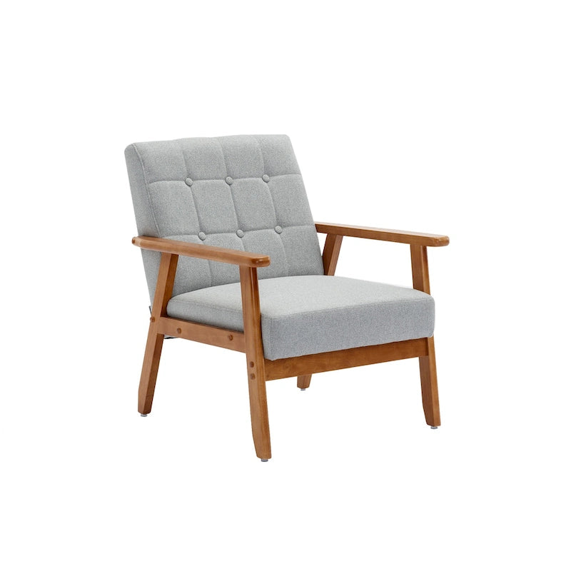 Chaise d'appoint en bois massif de style Mid-Century Modern, pour salon, chambre à coucher ou studio
