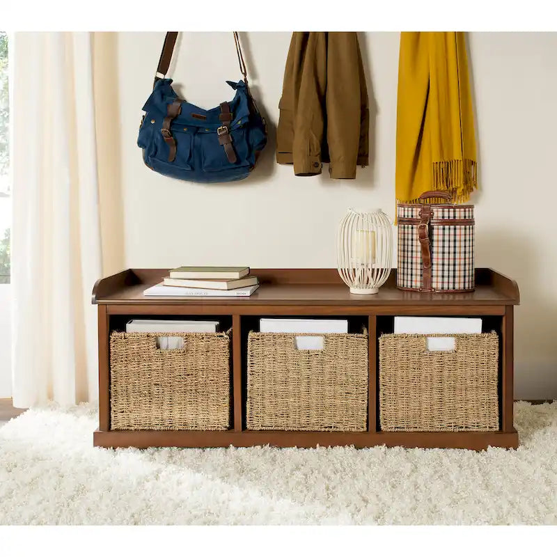 Banc de rangement gris/blanc - 47 x 16,1 x 19,9 - 47 L x 16 P x 20 H