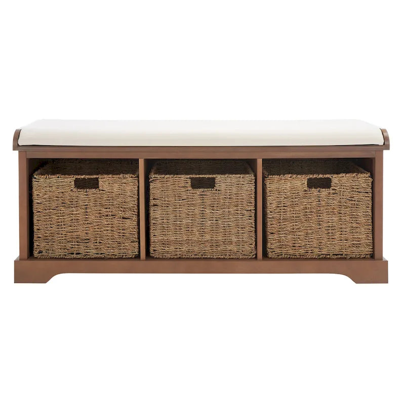 Banc de rangement gris/blanc - 47 x 16,1 x 19,9 - 47 L x 16 P x 20 H