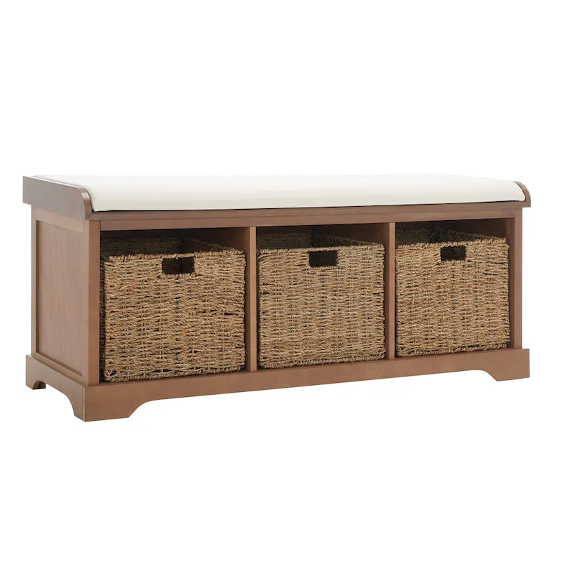 Banc de rangement gris/blanc - 47 x 16,1 x 19,9 - 47 L x 16 P x 20 H