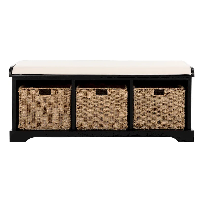 Banc de rangement gris/blanc - 47 x 16,1 x 19,9 - 47 L x 16 P x 20 H