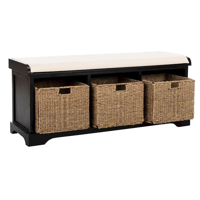 Banc de rangement gris/blanc - 47 x 16,1 x 19,9 - 47 L x 16 P x 20 H