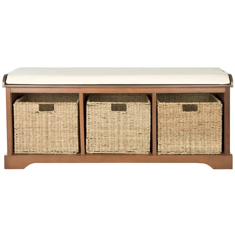 Banc de rangement gris/blanc - 47 x 16,1 x 19,9 - 47 L x 16 P x 20 H