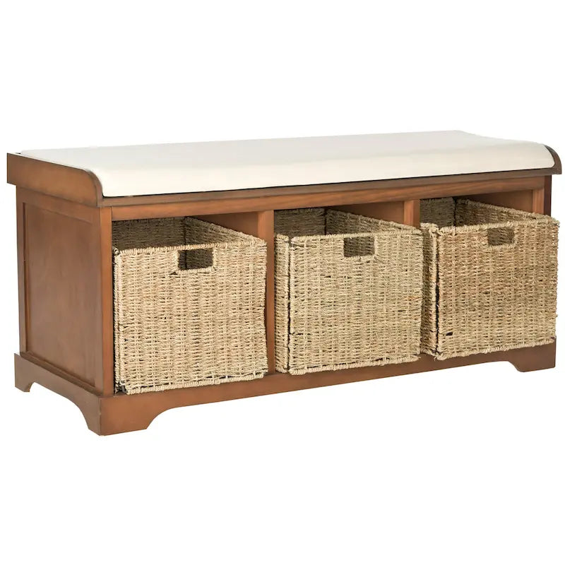 Banc de rangement gris/blanc - 47 x 16,1 x 19,9 - 47 L x 16 P x 20 H