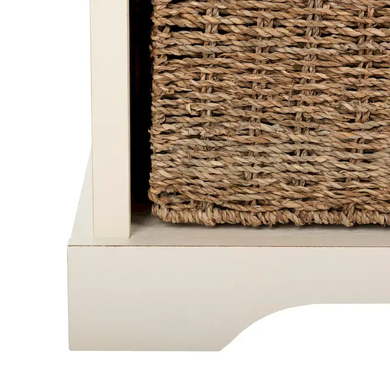 Banc de rangement gris/blanc - 47 x 16,1 x 19,9 - 47 L x 16 P x 20 H