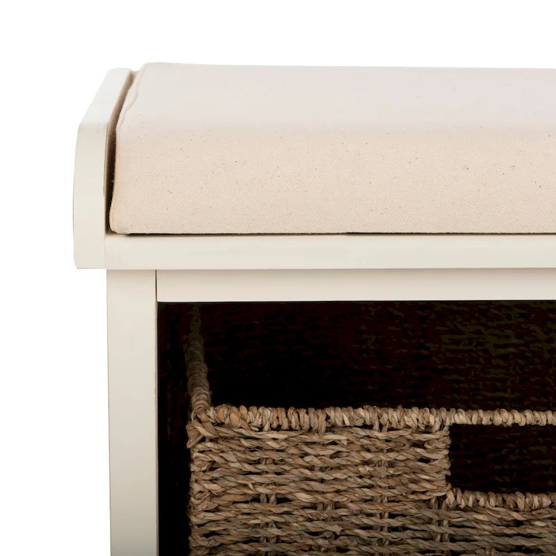Banc de rangement gris/blanc - 47 x 16,1 x 19,9 - 47 L x 16 P x 20 H