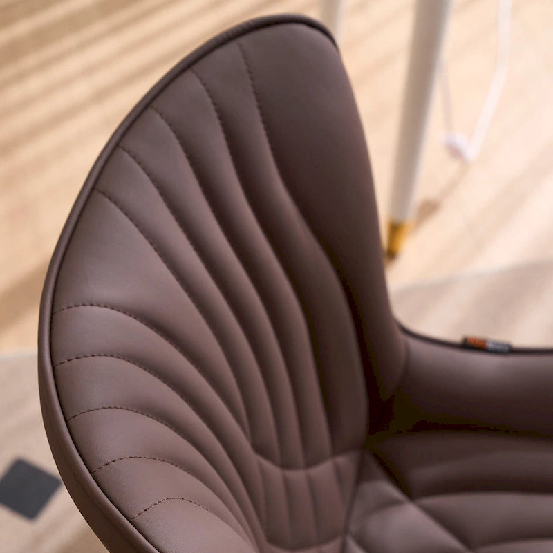Chaises de salle à manger sans accoudoirs rembourrées en cuir modernes - Lot de 2